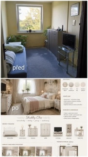 Online návrh proměny jedné místnosti z fotografie 
